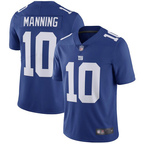 Men New York Giants 10 Eli Manning Royal Blue Team Color Vapor Untouchable Limited Player Football NFL Jersey
